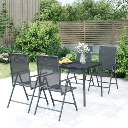 Set de masă pentru grădină, 5 piese, antracit, oțel GartenMobel Dekor
