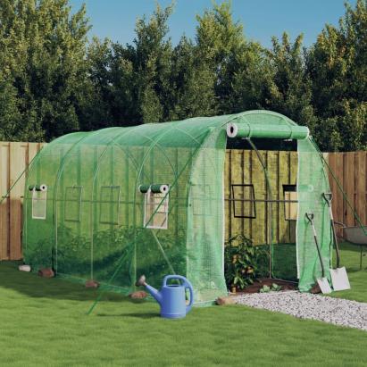 Seră cu cadru din oțel, verde, 8 m², 4x2x2 m GartenMobel Dekor