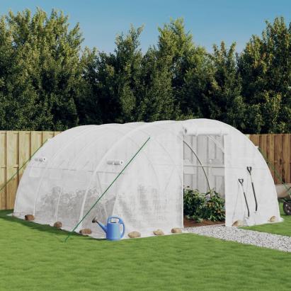 Seră cu cadru din oțel, alb, 16 m², 4x4x2 m GartenMobel Dekor