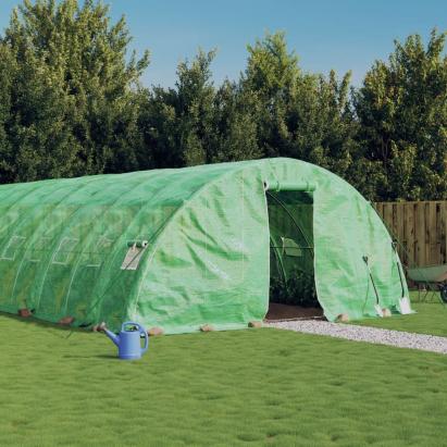 Seră cu cadru din oțel, verde, 60 m², 12x5x2,3 m GartenMobel Dekor