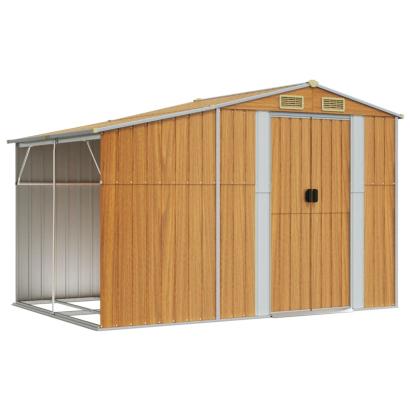 Șopron de grădină maro deschis 277x192,5x179 cm oțel galvanizat GartenMobel Dekor