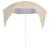 Umbrelă de plajă cu pereți laterali, nisipiu, 215 cm GartenMobel Dekor