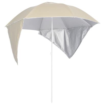 Umbrelă de plajă cu pereți laterali, nisipiu, 215 cm GartenMobel Dekor
