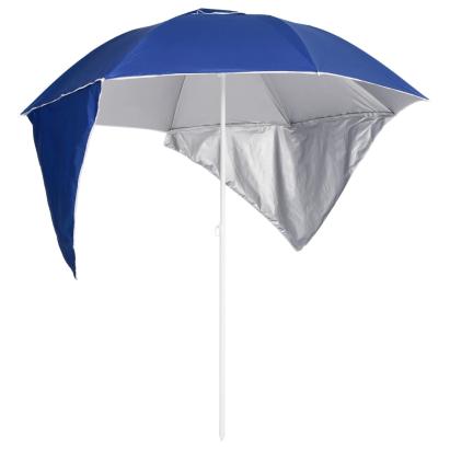 Umbrelă de plajă cu pereți laterali Albastru 215 cm GartenMobel Dekor