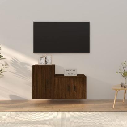 Set dulapuri TV, 2 piese, stejar maro, lemn prelucrat GartenMobel Dekor