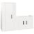 Set dulap TV, 2 piese, alb extralucios, lemn prelucrat GartenMobel Dekor