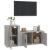 Set dulap TV, 2 piese, gri beton, lemn prelucrat GartenMobel Dekor