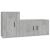 Set dulap TV, 2 piese, gri beton, lemn prelucrat GartenMobel Dekor