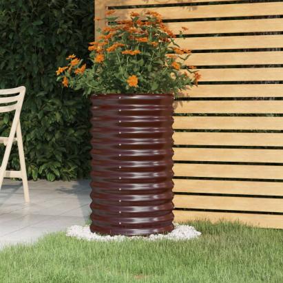 Jardinieră grădină maro 40x40x68 cm oțel vopsit electrostatic GartenMobel Dekor