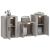 Set dulap TV, 3 piese, gri sonoma, lemn prelucrat GartenMobel Dekor