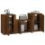 Set dulap TV, 3 piese, stejar maro, lemn prelucrat GartenMobel Dekor