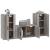 Set dulap TV, 3 piese, gri sonoma, lemn prelucrat GartenMobel Dekor