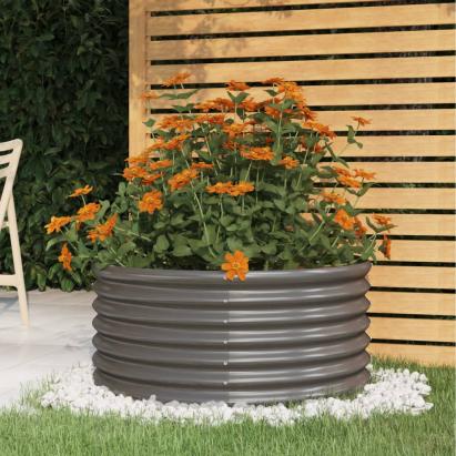 Jardinieră grădină gri 80x80x36 cm oțel vopsit electrostatic GartenMobel Dekor