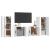 Set dulap TV, 4 piese, alb, lemn prelucrat GartenMobel Dekor