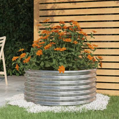 Jardinieră argintiu 80x80x36 cm oțel vopsit electrostatic GartenMobel Dekor