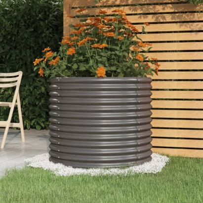 Jardinieră grădină gri 80x80x68 cm oțel vopsit electrostatic GartenMobel Dekor