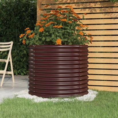 Jardinieră grădină maro 80x80x68 cm oțel vopsit electrostatic GartenMobel Dekor