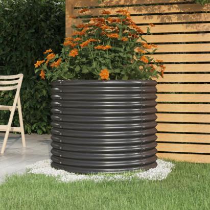Jardinieră antracit 80x80x68 cm oțel vopsit electrostatic GartenMobel Dekor