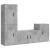 Set dulap TV, 4 piese, gri beton, lemn prelucrat GartenMobel Dekor