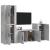 Set dulap TV, 4 piese, gri beton, lemn prelucrat GartenMobel Dekor