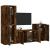 Set dulapuri TV, 4 piese, stejar fumuriu, lemn prelucrat GartenMobel Dekor