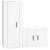 Set dulap TV, 2 piese, alb extralucios, lemn prelucrat GartenMobel Dekor