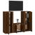 Set dulap TV, 3 piese, stejar maro, lemn prelucrat GartenMobel Dekor