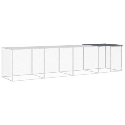 Coteț pui cu acoperiș, antracit, 403x98x90 cm, oțel galvanizat GartenMobel Dekor