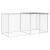 Coteț pui cu acoperiș gri deschis 203x98x90 cm oțel galvanizat GartenMobel Dekor