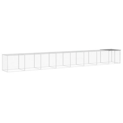 Coteț pui cu acoperiș gri deschis 803x98x90 cm oțel galvanizat GartenMobel Dekor