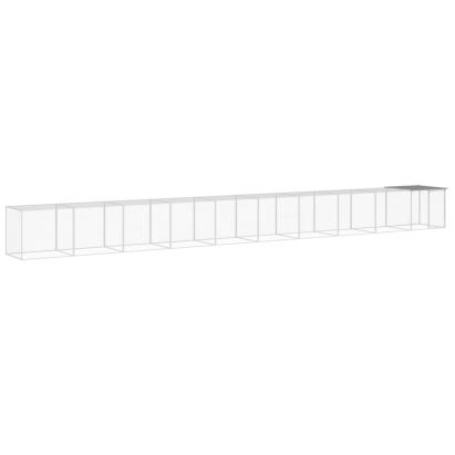 Coteț pui cu acoperiș gri deschis 1003x98x90 cm oțel galvanizat GartenMobel Dekor