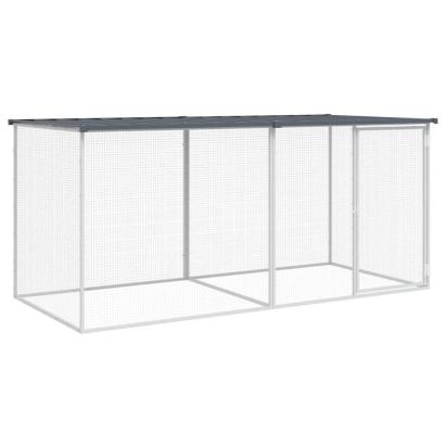 Coteț pui cu acoperiș, antracit, 203x98x90 cm, oțel galvanizat GartenMobel Dekor