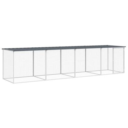 Coteț pui cu acoperiș, antracit, 403x98x90 cm, oțel galvanizat GartenMobel Dekor