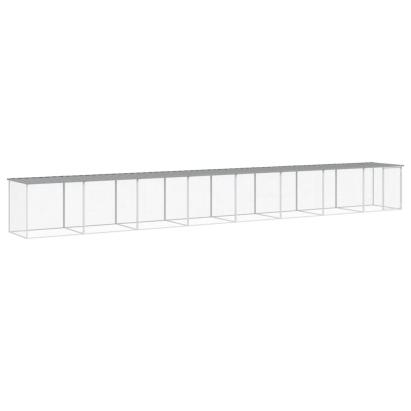 Coteț pui cu acoperiș gri deschis 803x98x90 cm oțel galvanizat GartenMobel Dekor