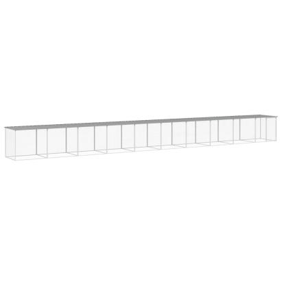 Coteț pui cu acoperiș gri deschis 1003x98x90 cm oțel galvanizat GartenMobel Dekor