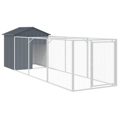 Cușcă câine cu acoperiș antracit 117x405x123 cm oțel galvanizat GartenMobel Dekor