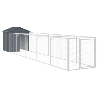 Cușcă câine cu acoperiș antracit 117x609x123 cm oțel galvanizat GartenMobel Dekor