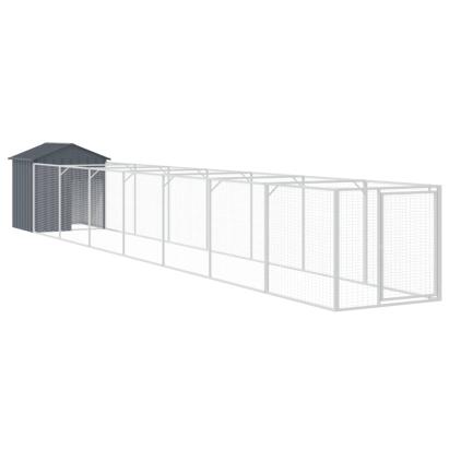 Cușcă câine cu acoperiș antracit 117x813x123 cm oțel galvanizat GartenMobel Dekor