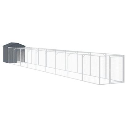Cușcă câine cu acoperiș antracit 117x1017x123cm oțel galvanizat GartenMobel Dekor