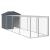 Coteț de pui cu țarc antracit 117x405x123 cm oțel galvanizat GartenMobel Dekor