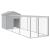 Coteț pui cu incintă gri deschis 117x405x123 cm oțel galvanizat GartenMobel Dekor