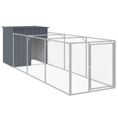 Cușcă câine cu țarc antracit 110x405x110 cm oțel galvanizat GartenMobel Dekor