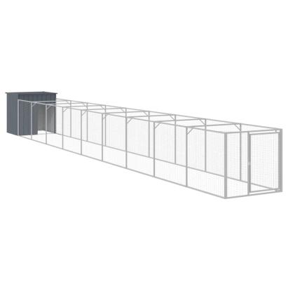 Cușcă câine cu țarc antracit 110x1017x110 cm oțel galvanizat GartenMobel Dekor