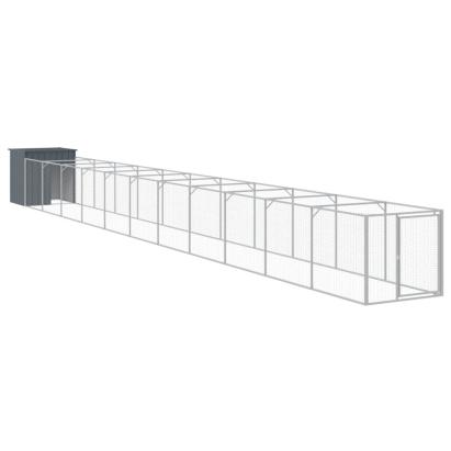 Cușcă câine cu țarc antracit 110x1221x110 cm oțel galvanizat GartenMobel Dekor