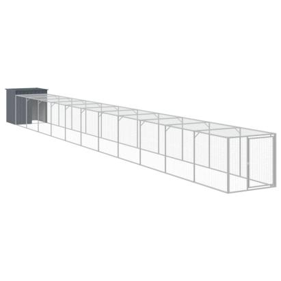 Coteț de pui cu incintă antracit 110x1221x110cm oțel galvanizat GartenMobel Dekor