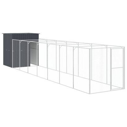 Cușcă câine cu țarc antracit 165x863x181 cm oțel galvanizat GartenMobel Dekor