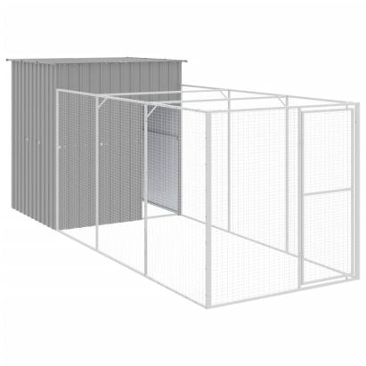 Cușcă de câine & țarc gri deschis 165x455x181cm oțel galvanizat GartenMobel Dekor