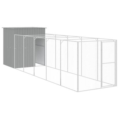 Cușcă de câine & țarc gri deschis 165x659x181cm oțel galvanizat GartenMobel Dekor