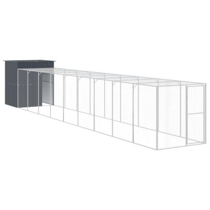 Coteț de pui cu incintă antracit 165x1067x181cm oțel galvanizat GartenMobel Dekor