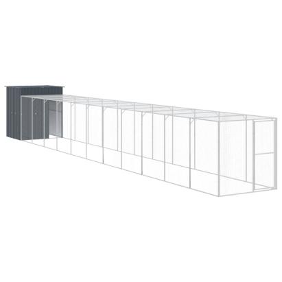Coteț de pui cu incintă antracit 165x1271x181cm oțel galvanizat GartenMobel Dekor